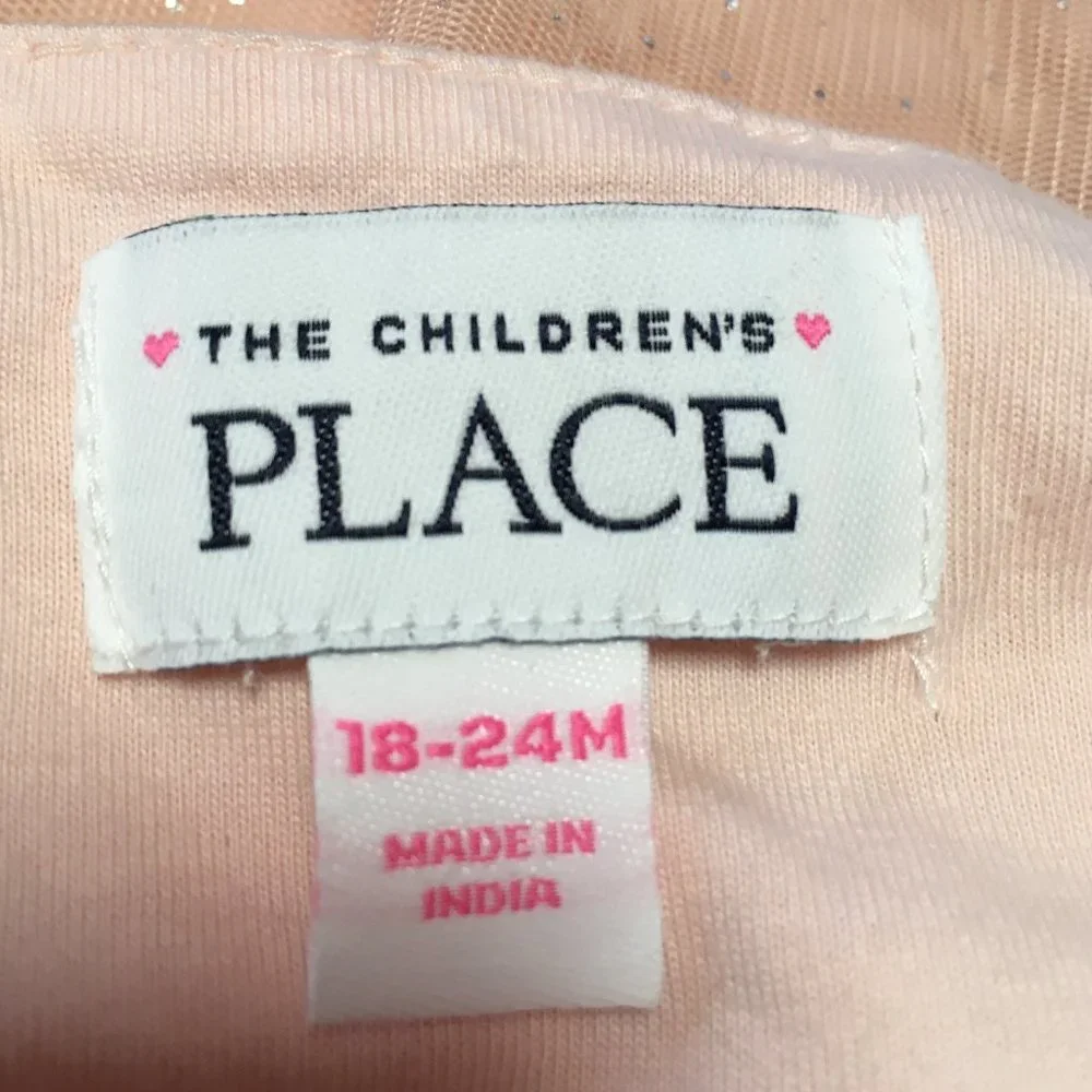 The Children's Place Sleeveless Peach Sparkly Dress - Size 18/24 Mos